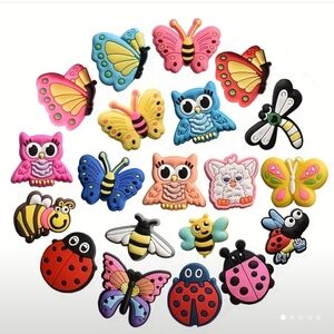 Colorful Mix Of 20 Shoe Charms Set